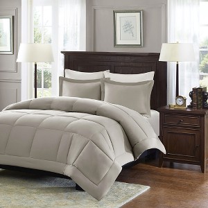 Taupe Belford Microcell Down Alternative Comforter Set (King/California King) 3pc, Brown