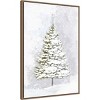 Amanti Art 23"x33" Lone Fir in the Snow by Rosana Laiz Blursbyai Framed Canvas Wall Art - 2 of 4