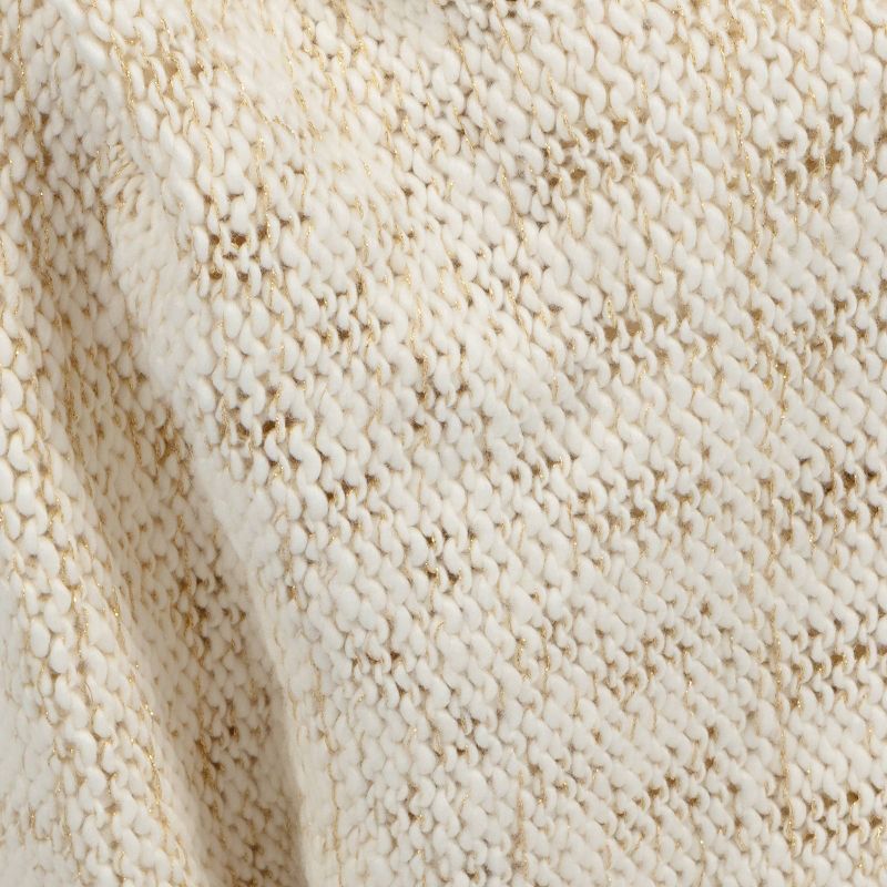 Metallic Knit Throw Blanket Ivory - Threshold&#8482;, 5 of 6