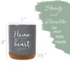 Elanze Designs Home Heart Grey X-Large Cork Bottom, Kitchen Counter, Ceramic Stoneware, Coffee, Tea and Hot Chocolate, Machine Brewing, K Capsule Pod - 2 of 4