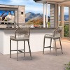 PURPLE LEAF 2 Pieces Bar Stools Patio Modern Rattan Barstools Aluminum Woven Tall Bar Chairs with Cushions for Outdoor Kitchen Island Garden - 2 of 4