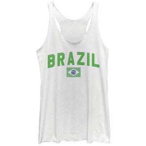 Women's Lost Gods Brazil Flag Racerback Tank Top - 1 of 3