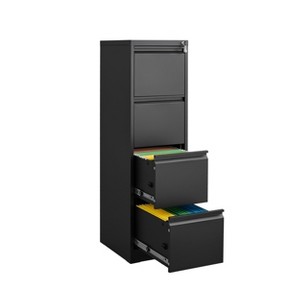 4 Drawer File Cabinet, Metal Storage Cabinet for Home Office, Steel Storage Drawer Hanging Letter /Legal/f4/a4 Files - 1 of 4