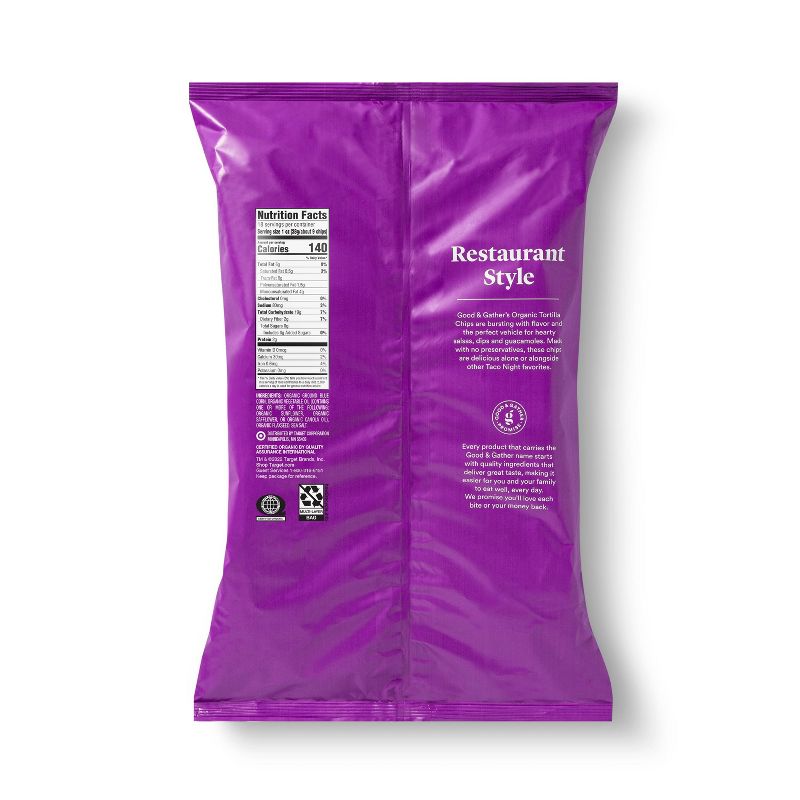 Organic Blue Corn Tortilla Chip with Flax Seeds - 18oz - Good & Gather&#8482;, 4 of 5