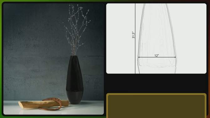 Uniquewise 31.5" Spun Bamboo Tall Floor Vase - Sleek Metallic Finish, Elegant Home Decoration, Modern Accent Piece, Living Room Decor, Handcrafted Art, 2 of 10, play video