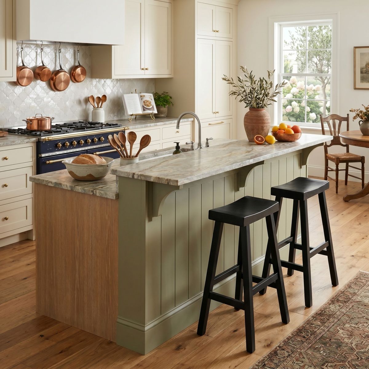 Alaterre Furniture Hayes Bar Stools Set of 2 - 31-Inch Tall Counter Height Bar Stools with Backless Saddle Seat and Footrests - thumbnail 2