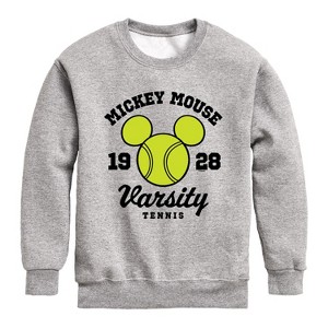 Boys' - Disney - Mickey Varsity Tennis Graphic Long Sleeve Fleece Sweatshirt - 1 of 4
