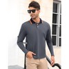 Men's Long Sleeve Polo Shirts Regular Fit Collared T-Shirt Casual Workout Golf Shirts - 3 of 4