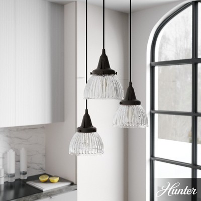 Hunter Fans 7" Onyx Bengal Ceiling Light Cluster - Stylish Metal Fixture with Dimmable Finish for Indoor Use