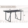 Grungis Rectangle Dining Table for 4-6 Person,Modern Kitchen Table with Black Metal Legs for Kitchen,Living Room - 3 of 4