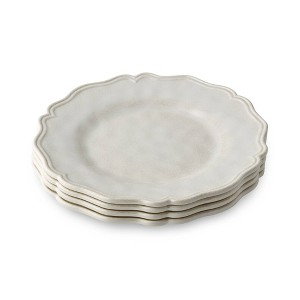 Certified International (Set of 4) 9" Isabella Cream Crackle Melamine Salad Plates - 1 of 4