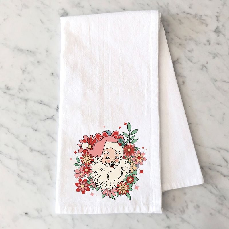 City Creek Prints Floral Santa Tea Towels - White, 1 of 3