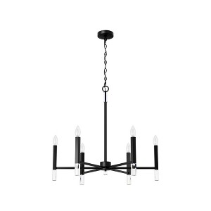 Hunter Fan Sunjai 6-Light Chandelier Ceiling Light Fixture Matte Black - 1 of 4