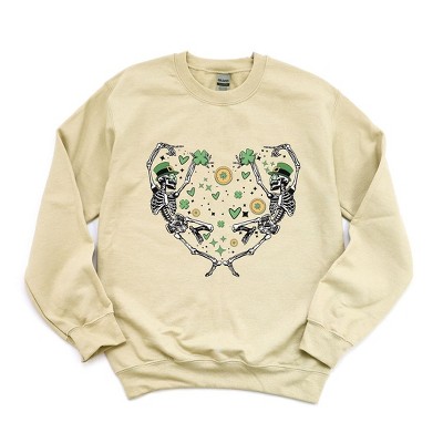 Simply Sage Market Women's Graphic Sweatshirt Skeleton St. Patrick's Heart