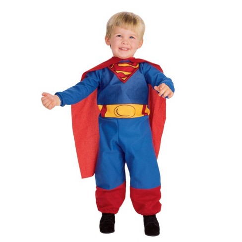 SUPERMAN with Padded Muscles & Cape Marvel Costume Child S 3-4 Rubie's  Halloween