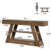 Tribesigns 63-Inch Wooden Console Table with Storage Shelves, Rustic Entryway Sofa Table Behind Couch for Living Room, Hallway, Foyer - 3 of 4