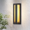 LamQee 19" Modern Outdoor Wall Light Exterior Lighting Fixtures, Black Outdoor Light Fixture, LED Outdoor Wall Sconce Lighting Outside Lights - 2 of 4