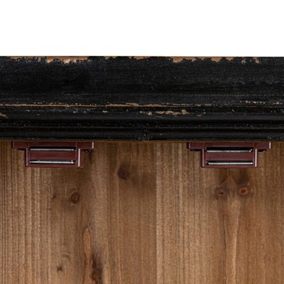 Black and Natural Wood Glass Display Cabinet with 3 Shelves