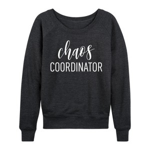 Women's - Instant Message - Chaos Coordinator Lightweight French Terry Wide Neck Long Sleeve Graphic Shirt - 1 of 4