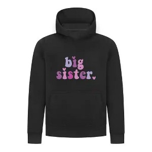 Everyday Kids Big Sister Girls Pullover Hoodie – Cute Colorful Sibling Sweatshirt - 1 of 4