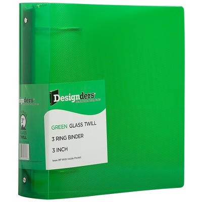 JAM Paper Plastic 3 Inch Binder Green 3 Ring Binder Sold Individually 821T3GR