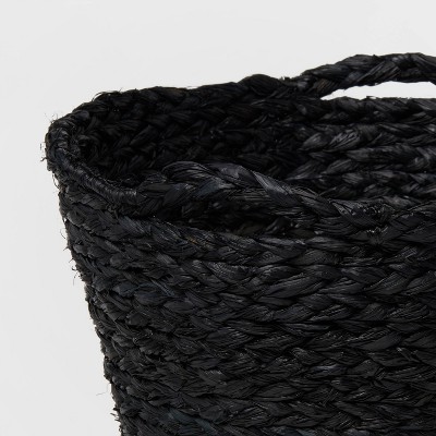 Round Braided Rafia Basket Black - Brightroom&#8482;