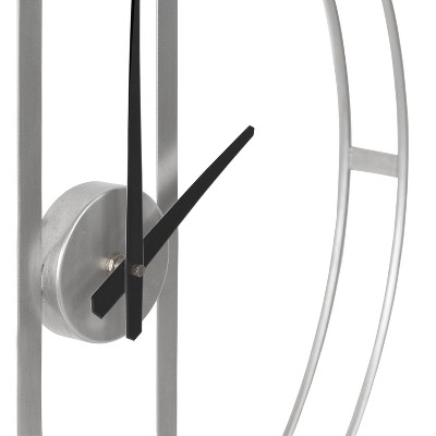 22" Silver Metal Numberless Modern Wall Clock