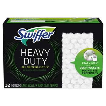 Swiffer Sweeper Heavy Duty Multi-Surface Dry Cloth Refills for Floor Sweeping and Cleaning - 32ct