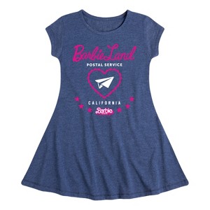 Girls' - Barbie - Barbie Land Postal Service California Fit & Flair Cap Sleeve Dress - 1 of 3