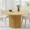 Dovelina Mid-Century Round Dining Table Wood Kitchen Table for 4 People - Natural Wood - 2 of 4