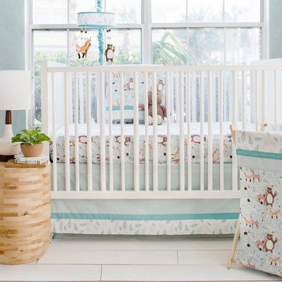 teal crib set