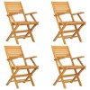 vidaXL Patio Dining Set Outdoor Table and Chair Furniture Solid Wood Teak - 3 of 4