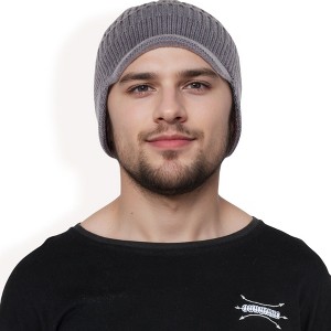 Anna-Kaci Men's Ribbed Knit Baseball Cap with Ear Flap Coverage for Winter Warmth and Style - 1 of 4