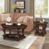 PAGED 22 Inch Round Side Table Retro Wooden End Table with Storage Shelf and 4 Legs for Living Room, Bedroom - 2 of 4