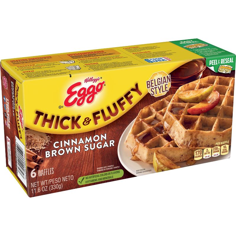 Eggo Think &#38; Fluffy Cinnamon Brown Sugar Frozen Waffles - 11.6oz/6ct, 1 of 10