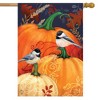 Pumpkins and Chickadees Fall House Flag Autumn Birds 28" x 40" Briarwood Lane - image 2 of 4