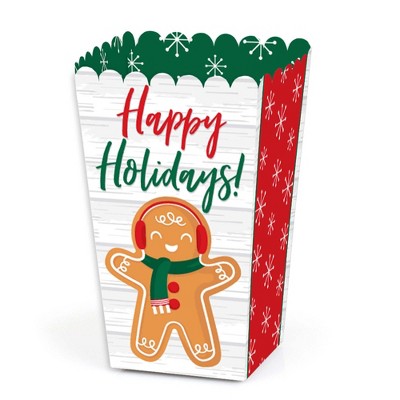 Big Dot of Happiness Gingerbread Christmas - Gingerbread Man Holiday Party Favor Popcorn Treat Boxes - Set of 12