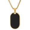 Steeltime 24" 18k gold plated stainless steel and black carbon fiber dog tag pendant - 2 of 4