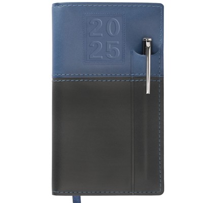 Global Printed Products 14 Month Pocket Planner With Pen CY 2025 (Navy)