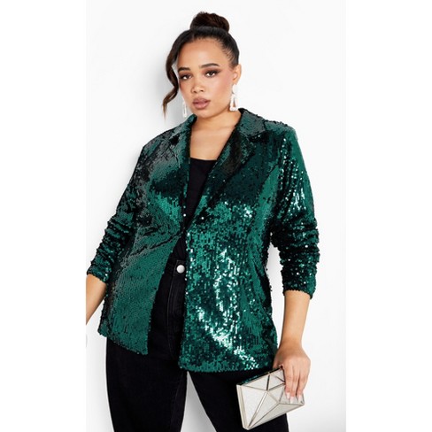 Plus size outlet sequined jacket