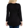 24seven Comfort Apparel Womens Long Sleeve Solid Color Swing Style Flared Tunic Top - 3 of 4