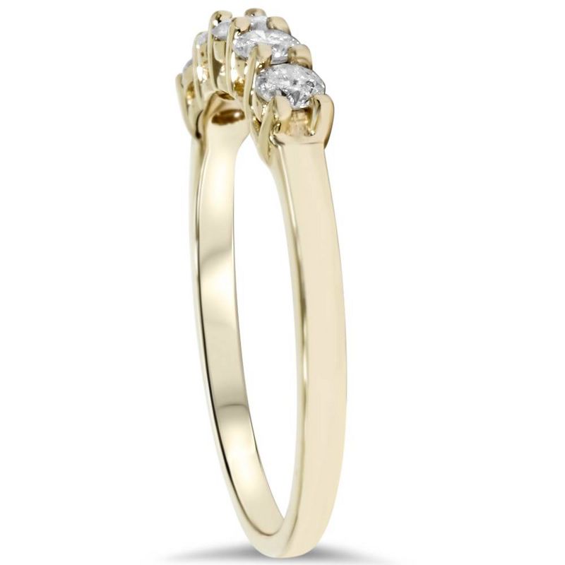 Pompeii3 3/4ct Diamond 5-Stone Wedding Anniversary 14K Yellow Gold Ring, 3 of 6
