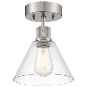 Access Lighting Port Nine 1 - Light Flush Mount in  Brushed Steel - 1 of 4