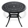 Gulches 35.43" Round Cast Aluminum Patio Table, Black Frame with Umbrella Hole, Weather-Resistant for Outdoor Use - 4 of 4