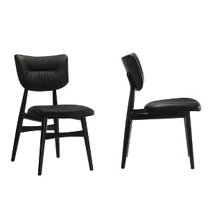 Omax Decor,Joss Solid Wood Dining Chairs Upholstery (Set of 2) - 1 of 4