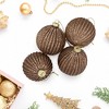 Northlight 4ct Champagne and Chocolate Glittered Glass Ball Christmas Ornaments 3" (80mm) - 2 of 4