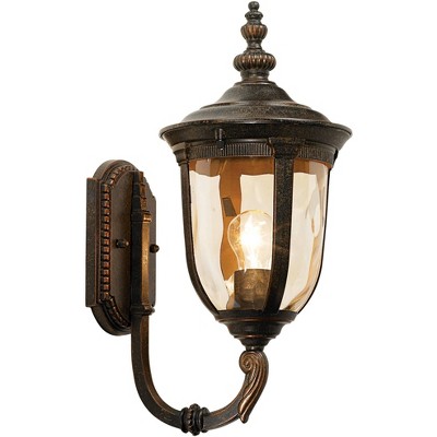 Bellagio Bronze Outdoor Wall Light with Champagne Glass