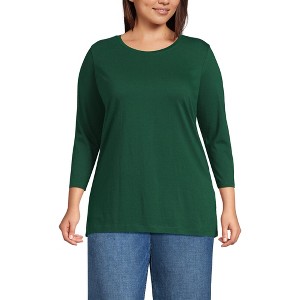 Lands' End Women's 3/4 Sleeve Cotton Supima Tunic - 1 of 3