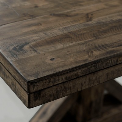 Rustic Chic Reclaimed Wood Extendable Dining Table in Walnut Brown