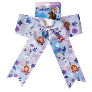 Disney Frozen Long Tail Hair Bow for Girls With Alligator Clip - Double Print Featuring Elsa, Anna, and Olaf - 1 of 4